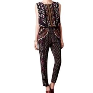 Hemant & Nandita Embroidered 100% Silk Jumpsuit Open Side & Back S Indie Boho